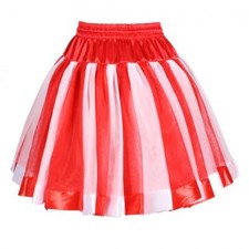 Taft Rock Kostüm Kleid Unterrock Petticoat Köln rot-weiß Clown Frack Weste Damen