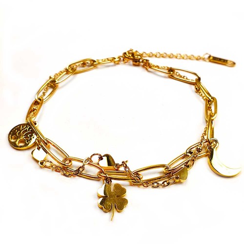 Goldenes edelstahl armband - goldenes,
