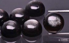 Dunkelsilber obsidian runder - obsidian,