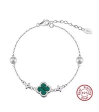 Armkette Kleeblatt Malachite