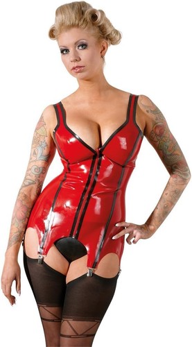 Latex strapshemd corsage - latex, in