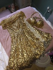 professionelles BAUCHTÄNZER KOSTÜM in GOLD 