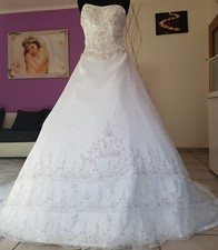 Luxus Hochzeitskleid Brautkleid mit Schleppe Große  38 -M- Weiß