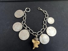 Charivari Kette Münzen Horn Trachtenschmuck Silber 