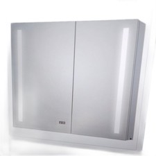 Aluminio LED Spiegelschrank Badezimmermöbel Sun 100 x 70 cm Beleuchtung Aluminiu