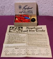 Altes Tischspiel KEGELSPORT AUF DEM TISCHE Otto-Fischer-Fabrikmarke aus Glaubitz
