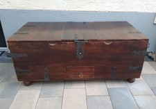 Kolonial Landhaus Stil Truhe Holztruhe Couchtisch +  Geheimfach echt Holz massiv