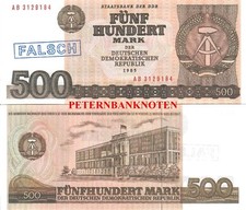 DDR 500 Mark 1985 UNC  (Orginal-Falschgeld Falsifikat)  699#❇️