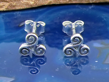 Triskele 925 Sterling Silber Ohrstecker 2 Stück Ø 6mm Sonnenrad Ohrschmuck
