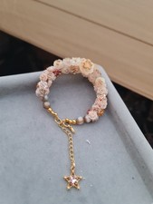 Soft flower beaded bracelet - flower,