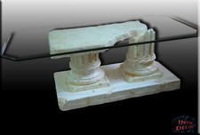 Couchtisch Glastisch Wohnzimmertisch Tisch Glas Akropolis Design Antik Kunstharz