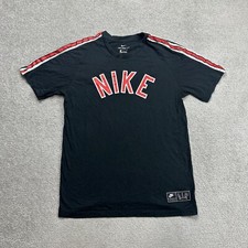 NIKE AIR Herren T-Shirt Kurzarm Gr. M Sport Classic Retro Logo 3714 Schwarz Rot