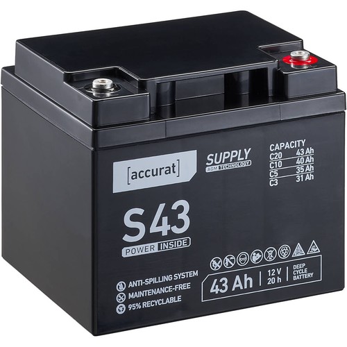 Agm batterie 12v 43ah - batterie,