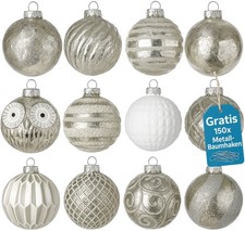 Weihnachtskugeln Silber 12er