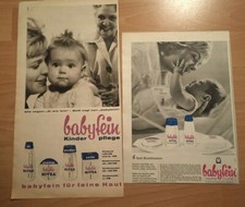2 x ORIG REKLAME WERBUNG 1961+ 64  NIVEA  babyfein Wundcreme, Puder, Seife, Öl