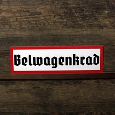 Schild Beiwagenkrad Oldtimer
