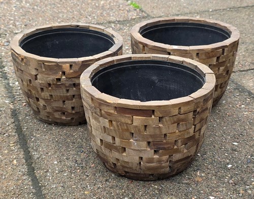 Natur holz blumentopf - natur,