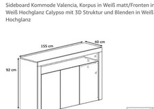 Kommode Highboard Sideboard Schrank Anrichte mit Türen, Weiß