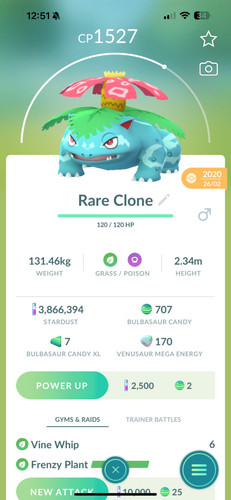 Pokemon clone venusaur - go,