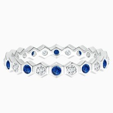 Sechseckiger runder blauer