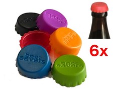 6x Silikon Kronenkorken Verschluss Flaschenverschluss Bier Disco Kronkorken NEU