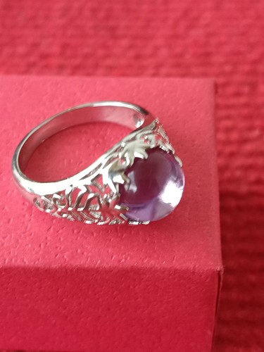 Silberner ring mit lila stein - ring,