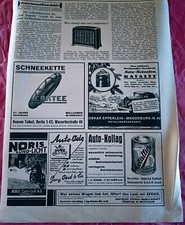 Alte Reklame Werbung : NORIS Zünd Licht A.G.-Auto Heizofen Katalyt von 1930