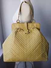 * MODALU London modische XL echt LEDER Tasche Handtasche Bag gelb *