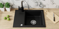 Küchenspüle Granit schwarz