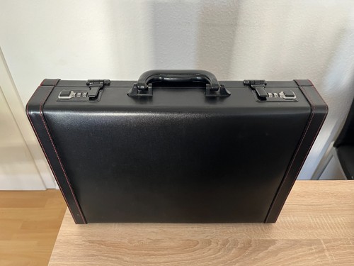 Leder aktenkoffer - leder,