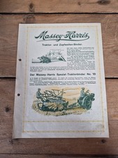Orig. Schlepper Prospekt Massey Harris Mähbinder No. 10 Traktor Lanz Deering 