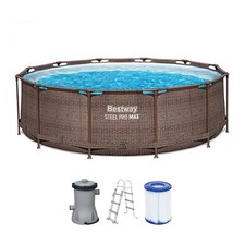 Pool Schwimmbecken Komplett Set Bestway Steel Pro Max 366x100 cm mit Filterpumpe