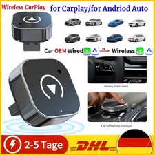 Wireless CarPlay Android Auto Adapter 2in1 Plug Play für iOS Android Schwarz DE