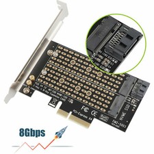 NEW M.2 NGFF to SATA Dual SSD PCI PCIe x4 x8 x16 NVMe Express Adapter Card