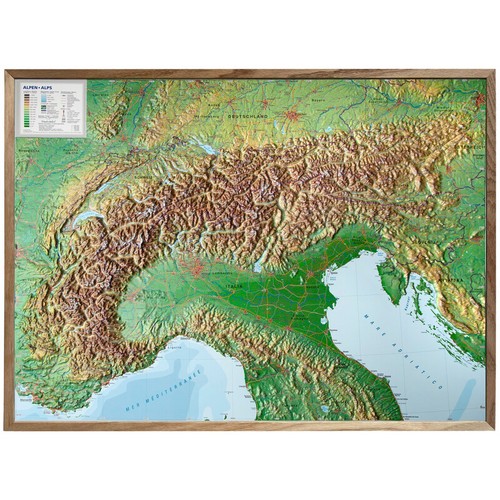 Georelief regional karte - regional-karte, alpen