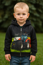 S&C Kinder-Sweatjacke „Traktor Power“ TJ03 – Kapuzenjacke, warm & weich