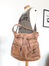 AMYLEE Shopper Beutel Leder Tasche Vintage Style used Hippie Boho Uni Cross Bag