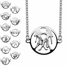 Sternzeichen Halskette Damen Herren Edelstahl Schmuck 12 Tierkreiszeichen Zodiac