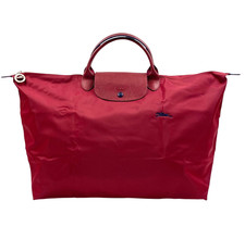 LONGCHAMP LE PLIAGE CLUB TRAVEL BAG - LARGE - GARNET RED