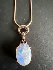 KETTE mit  Anhänger MONDSTEIN 925 Silber/ vergoldet