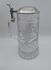 Zum 60-jährigen Jubiläum MC 1860 Rb e.v. Bierkrug /Glas/ Zinndeckel Germany