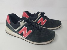 New Balance 574 - Größe 45 US 11 UK 10½ Schwarz/Rot Sneaker Herren Turnschuhe NB