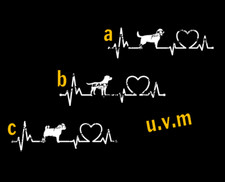 Labrador Mops Bulldog uvm Hunde Aufkleber Herzschlag Auto Sticker Heart Beat JDM