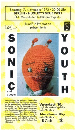 Sonic youth konzert ticket - youth,