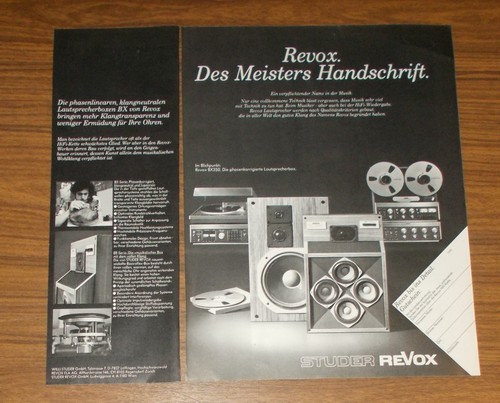 Seltene werbung vintage revox - seltene,
