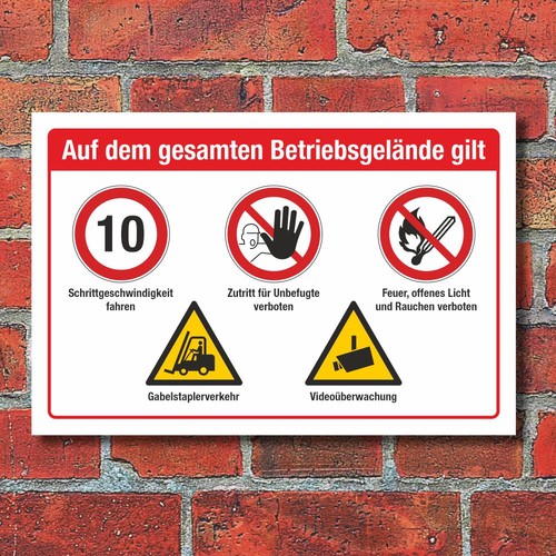 Schild betriebsgelände - schild,