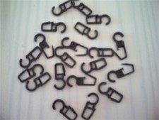 GARDINENHAKEN / FALTENHAKEN / FALTENLEGEHAKEN, 20 Stück, dunkelbraun, Öse 9 mm 