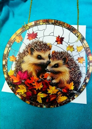 Fensterbild sonnenfänger igel - fensterbild,
