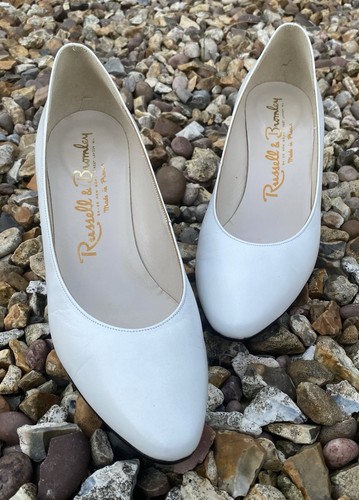 Weiße leder pumps - leder, vintage