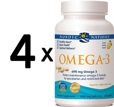 4 x Nordic Naturals Omega-3, 690mg Lemon (Fish Gelatin) - 60 (353,96 EUR/kg)